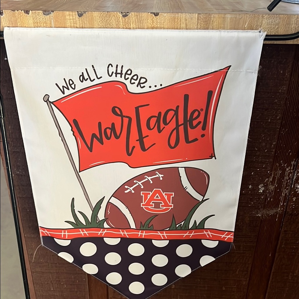 War Eagle Garden Flag - Red and White